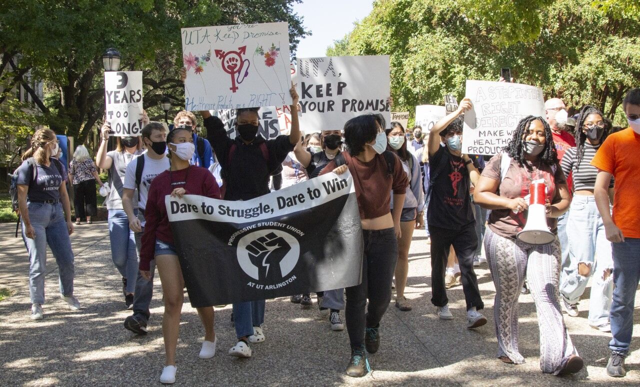UTA Progressive Student Union rally calls for university to fulfill Student Government resolutions